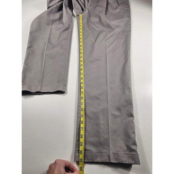 Jos A Bank travellers 34x32 (34×31) grey pleated pocket slacks career ^ - Picture 6 of 6